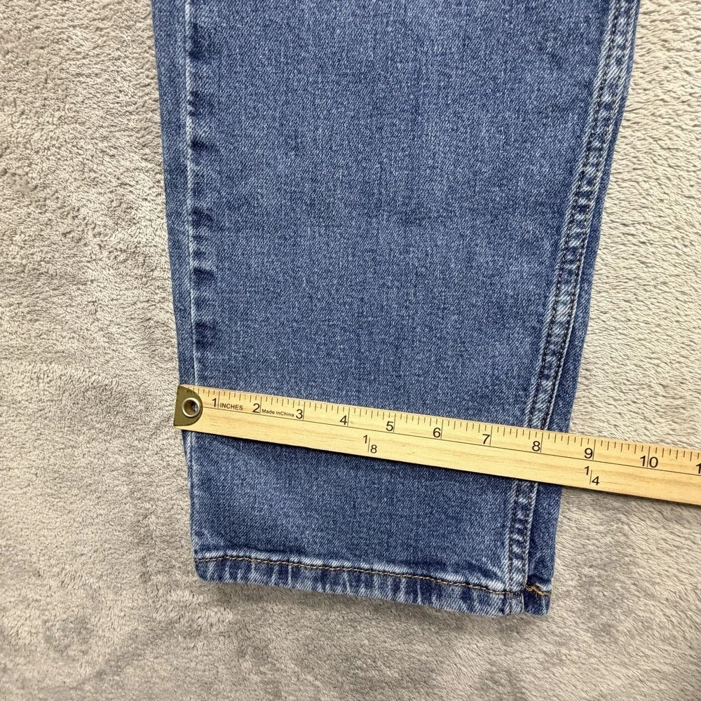 Levis 505 Jeans Mens Measured 37x29 Blue Light Wash Straight Stretch Zip Fly